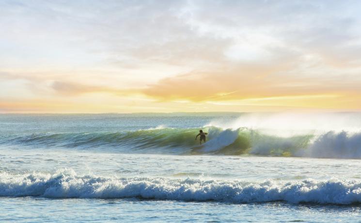 波に乗るサーファーマンリー・ビーチ 、 シドニー